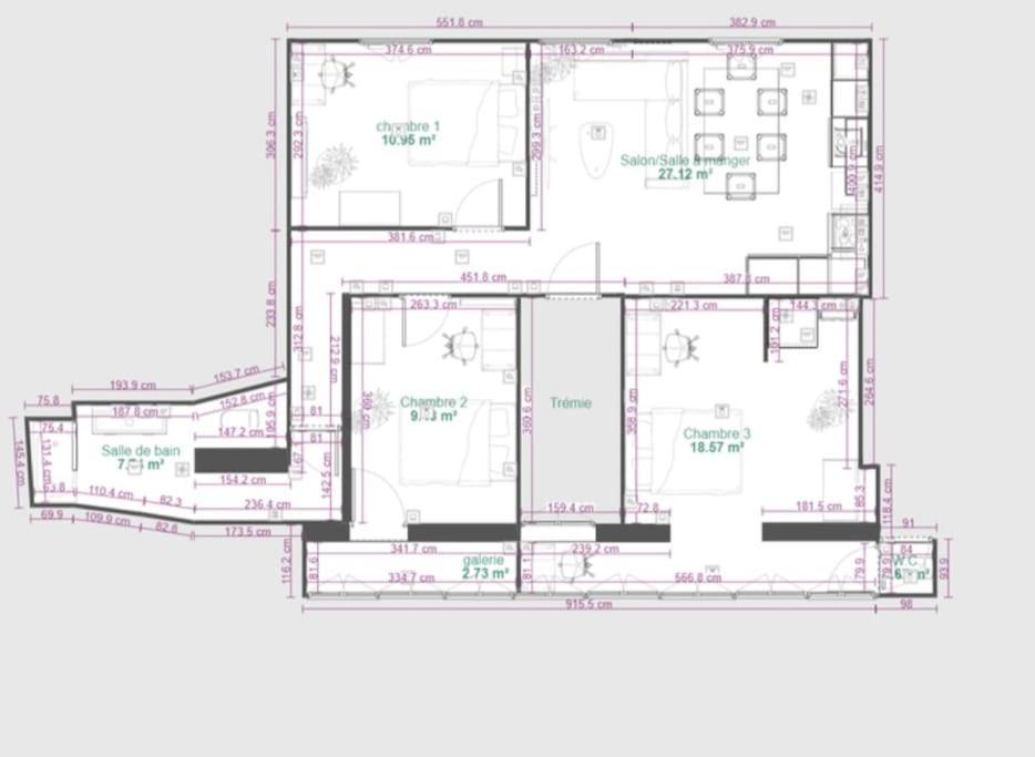 Cosy Queen - 3Ch - Hyper Centre & Parking 波城 外观 照片
